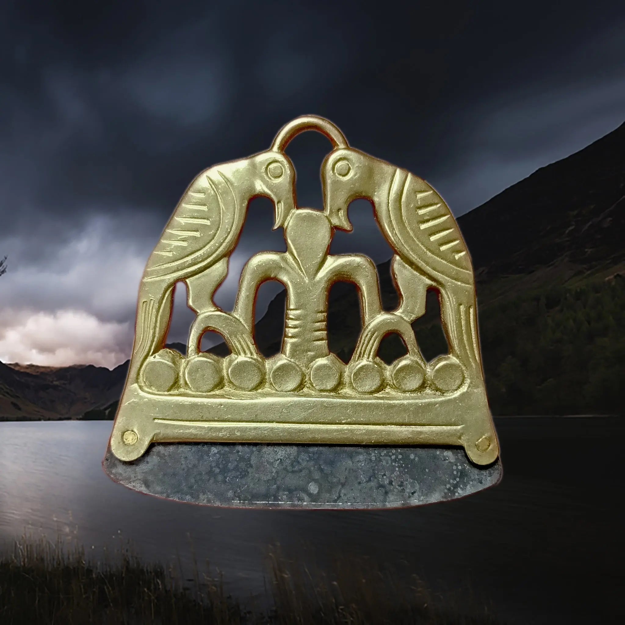Bronze Viking Fire Steel Replica with Odin & Ravens Design