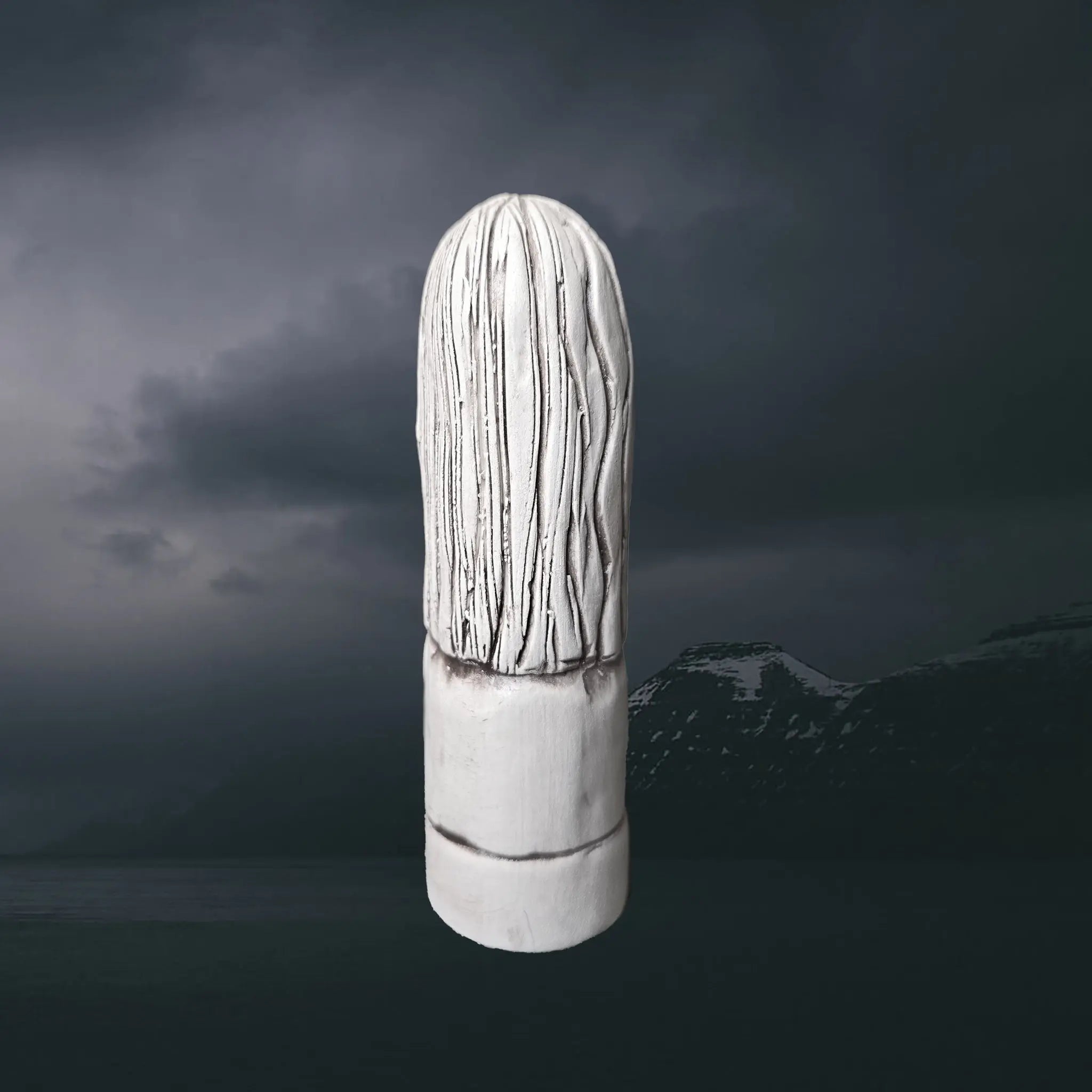 Hand-Crafted Ceramic Norse Goddess Hel Statuette Back View