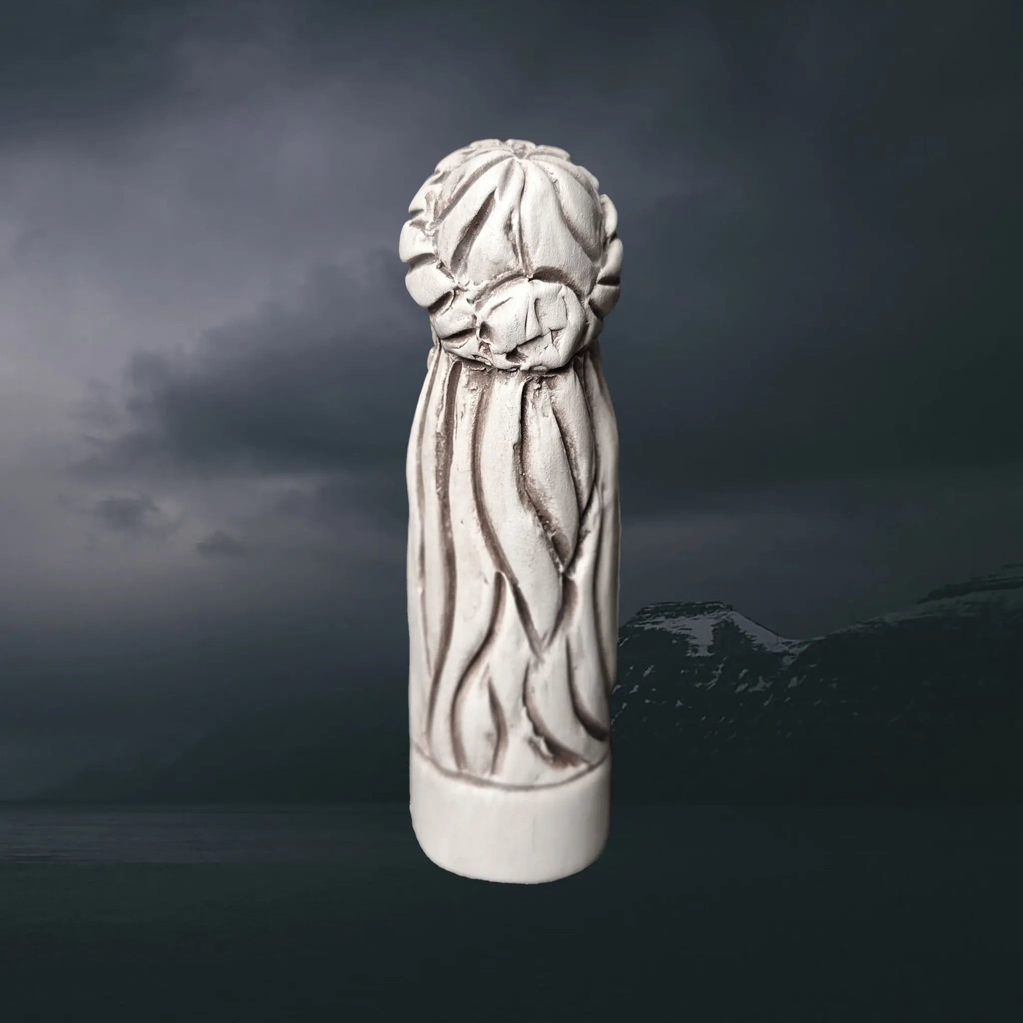 Hand-Crafted Ceramic Norse Goddess Nanna Statuette - Back View