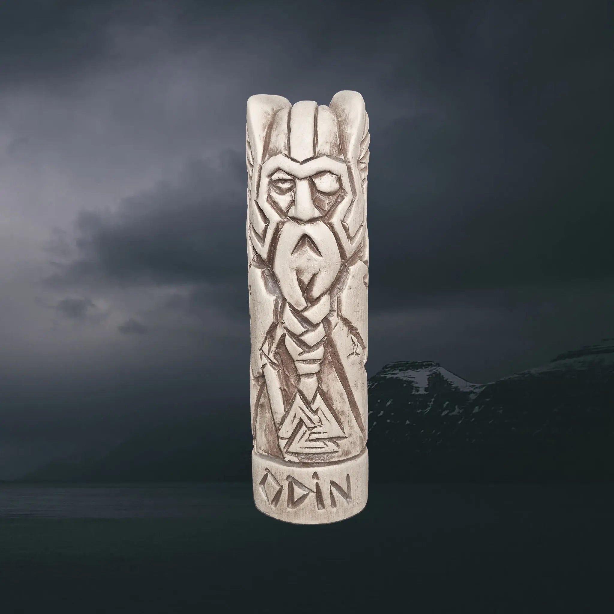 Statuette of the Norse God Odin the Warrior in Hand-Crafted Clay
