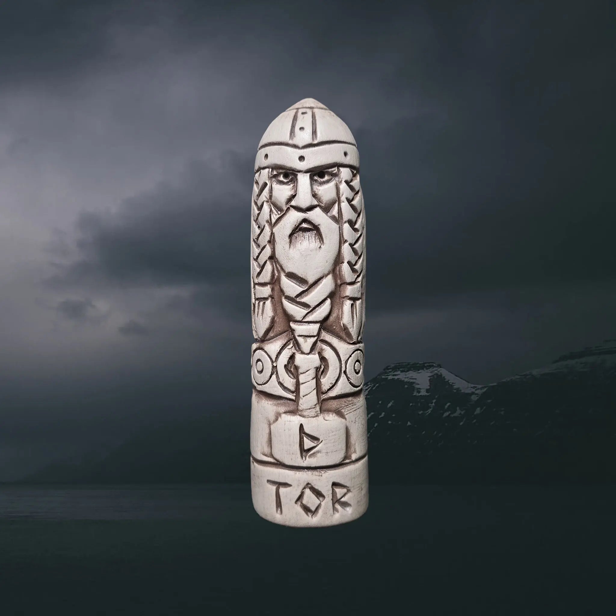 Statuette of the Norse God Thor in Hand-Crafted Clay
