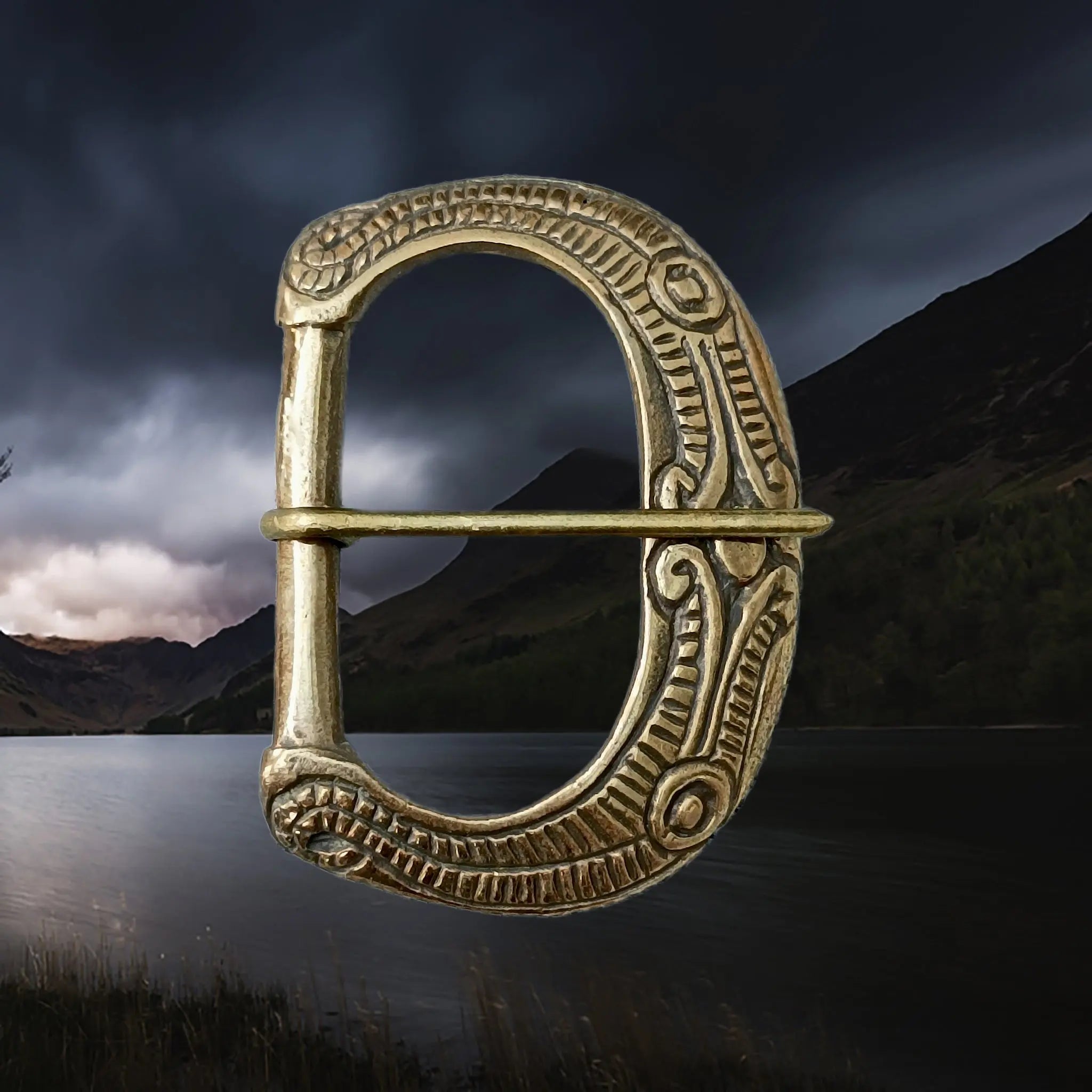 9th - 10th Century Large Ornate Bronze Replica Viking Buckle