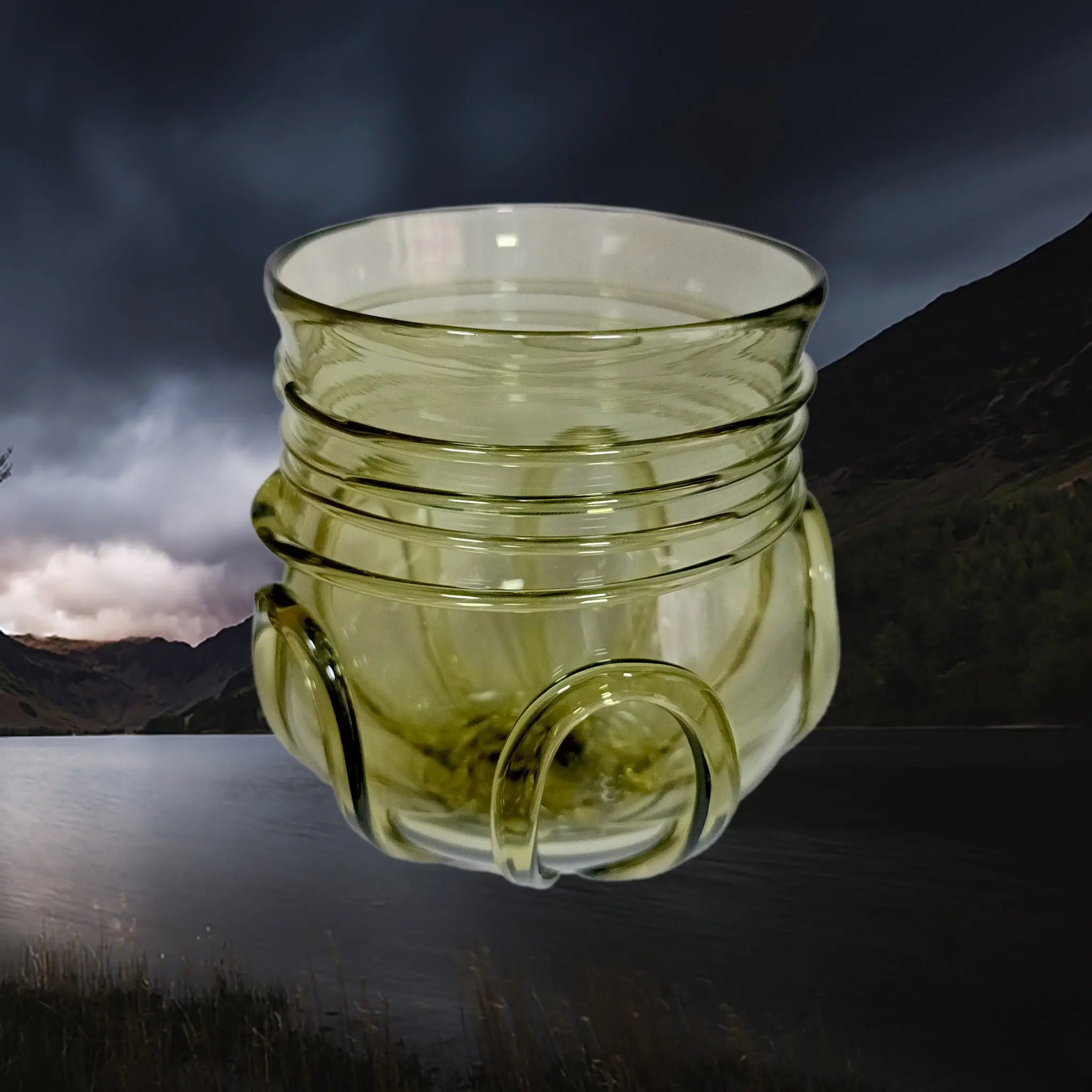 Handmade Round Viking Glass From Birka