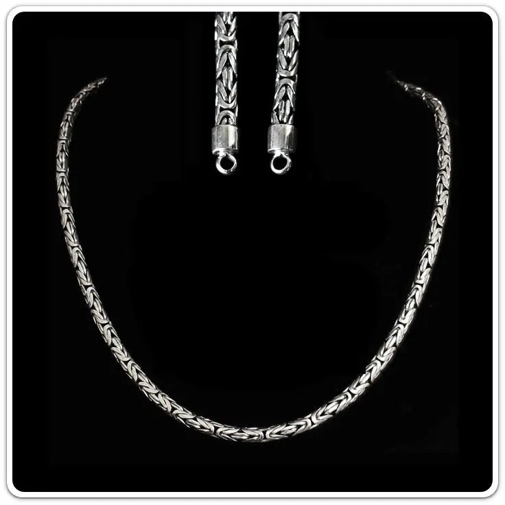5mm Silver King Chain Necklace With Simple Loop Heads - Viking Necklaces