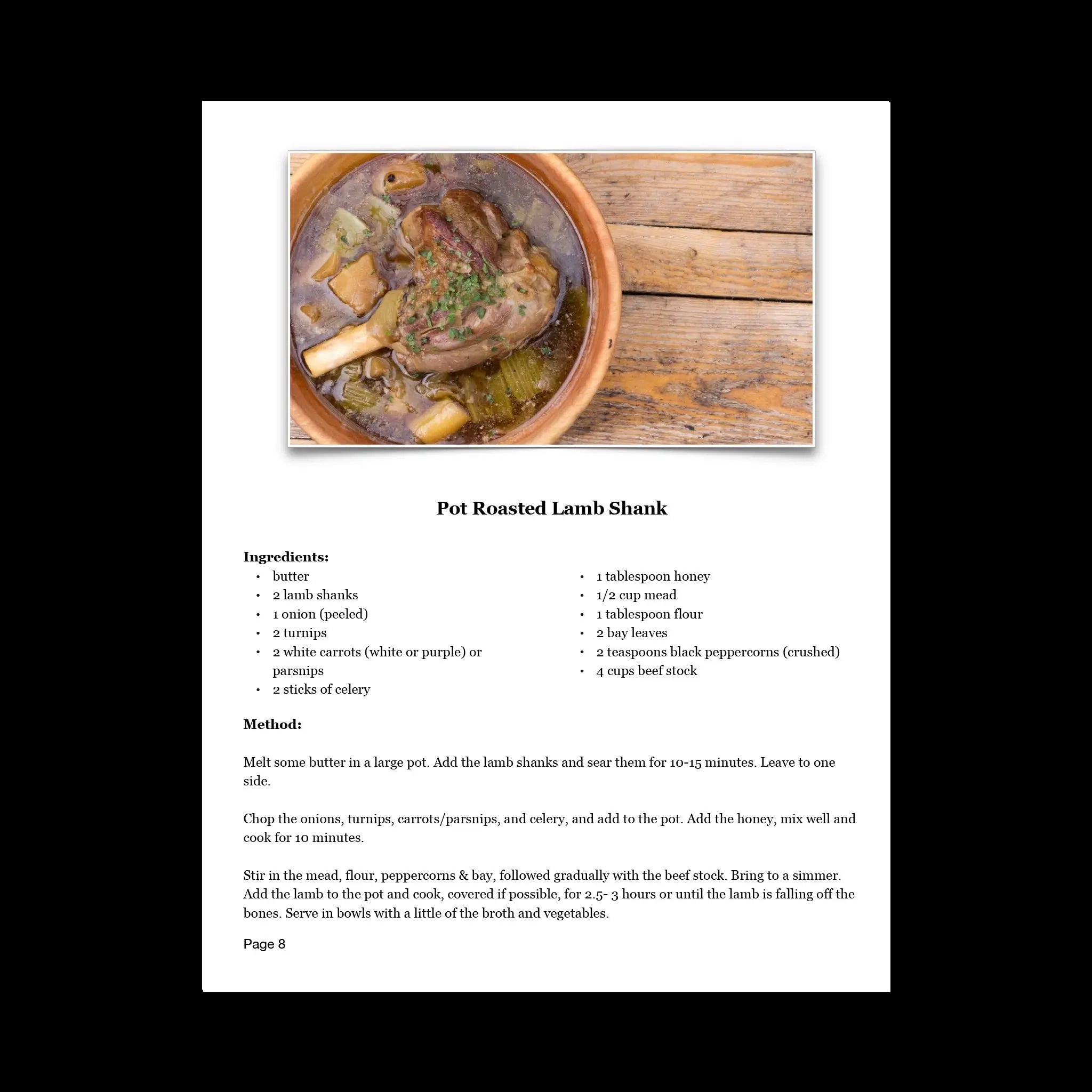 Eat Like a Viking Book Vol 2 - Pot Roasted Lamb Shank