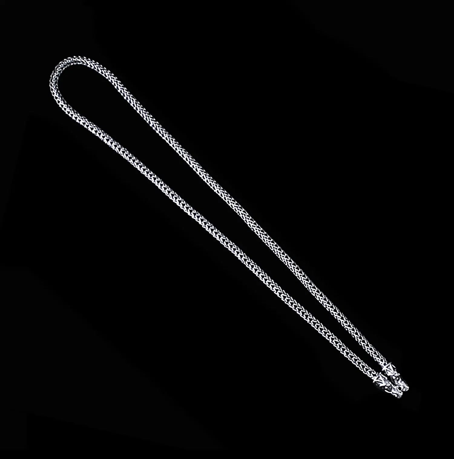 5mm Thick Silver Snake Chain Thors Hammer Necklace with Gotland Dragon Heads