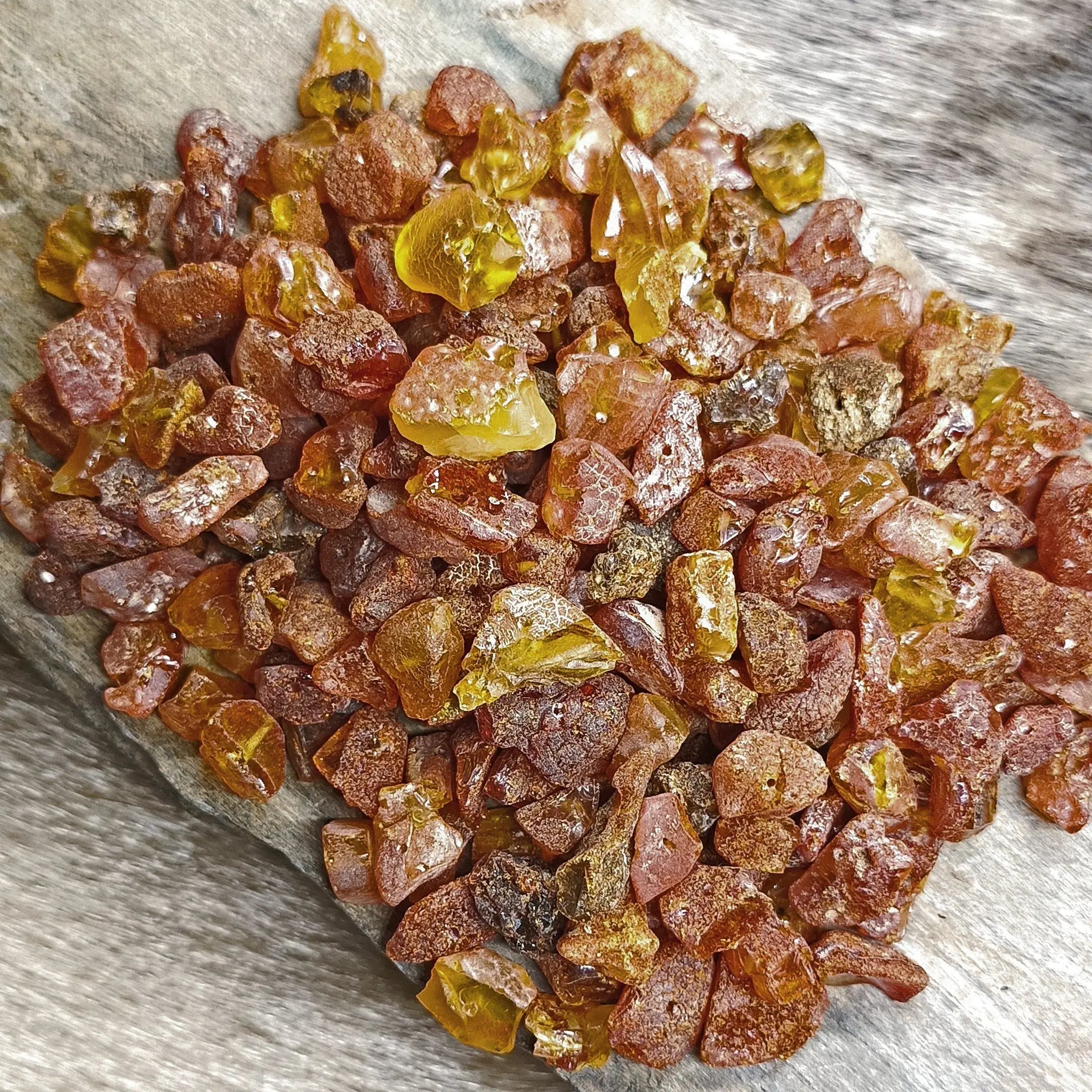 Raw Amber Chips with Drilled Holes x 100g