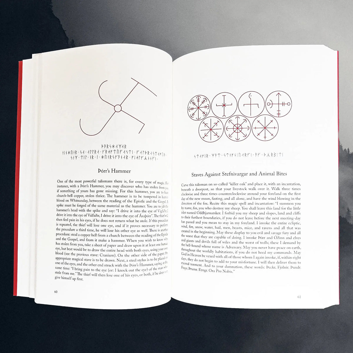 Sorcerer's Screed - The Icelandic Book of Magic Spells - Inside the Book - Thor and Animal Bite Staves