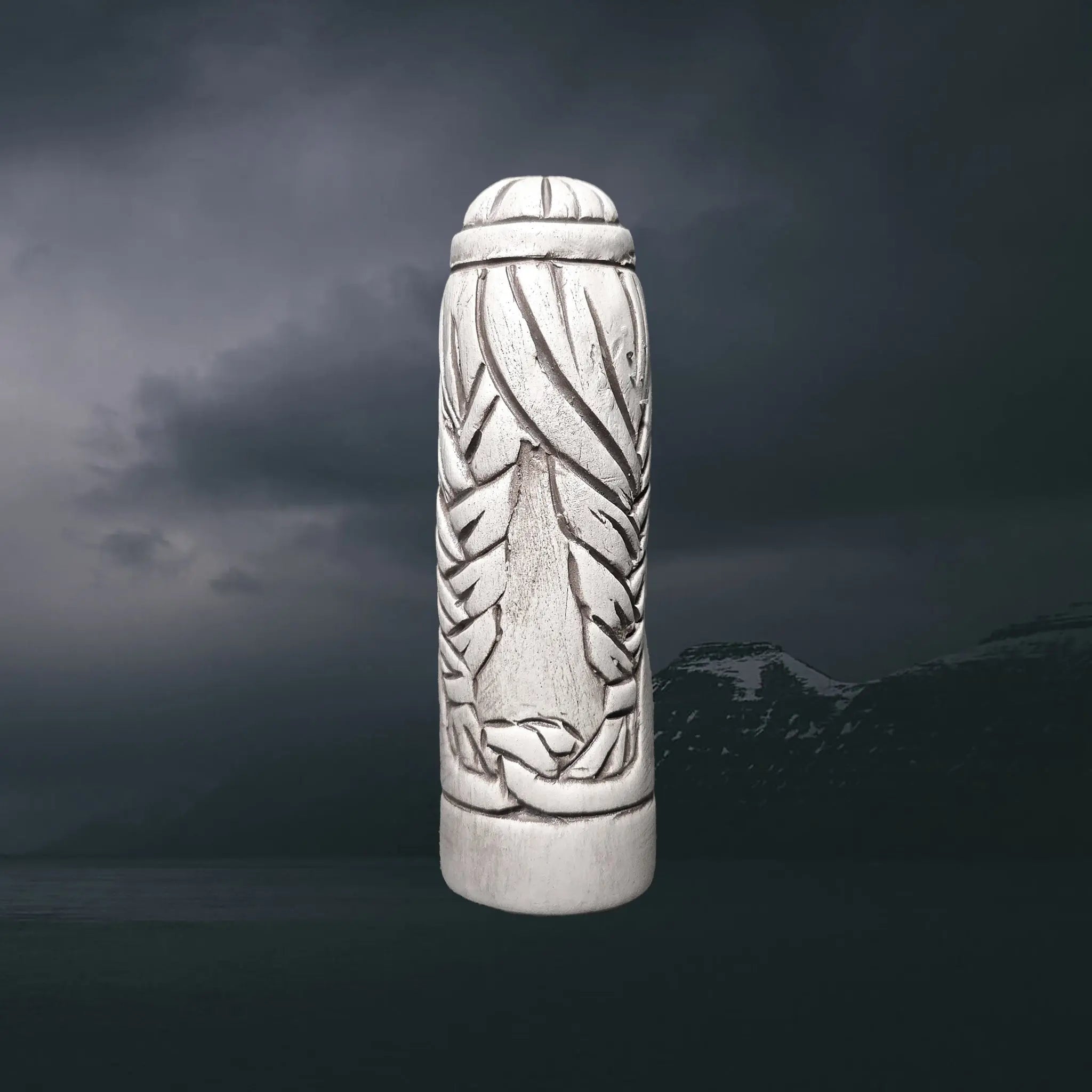 Hand-Crafted Ceramic Norse Goddess Freya Statuette - Back View