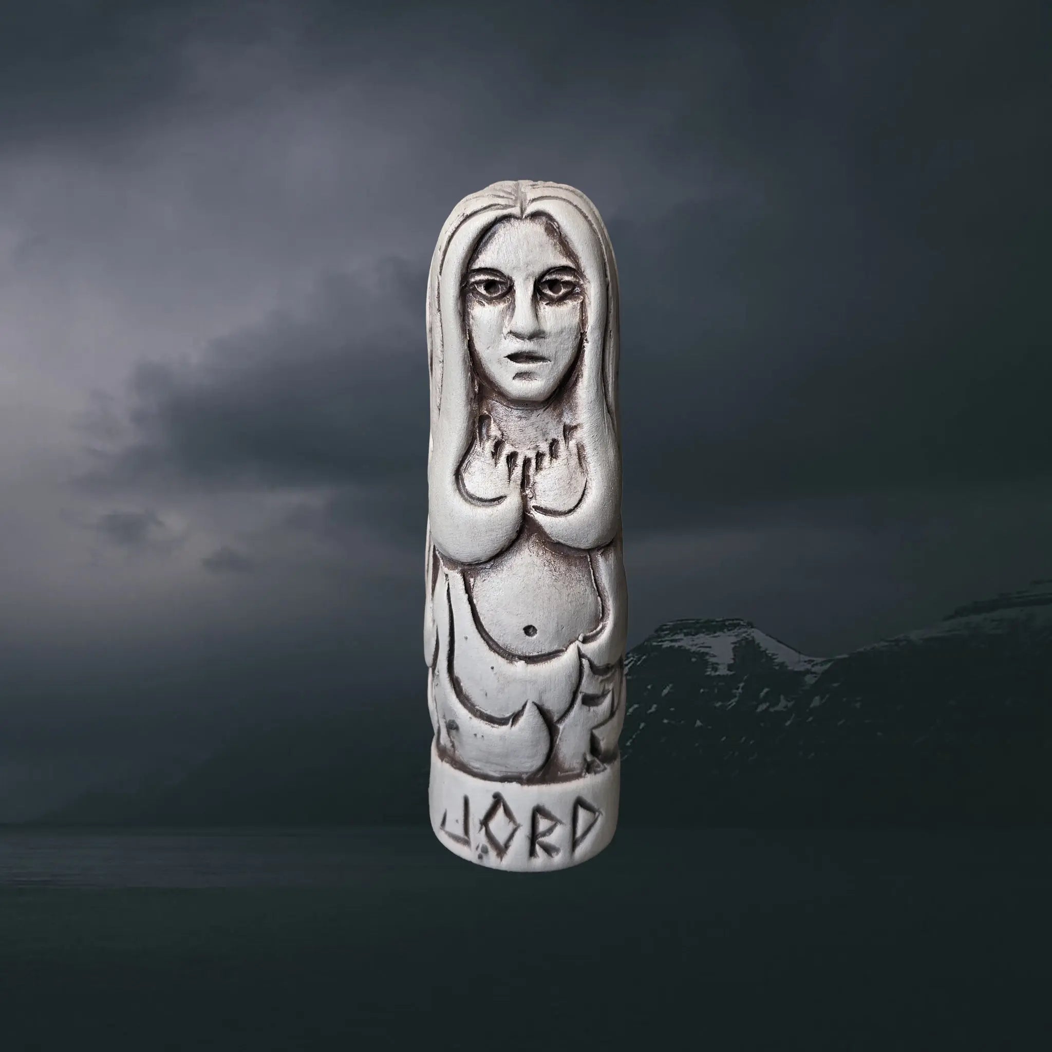 Hand-Crafted Ceramic Norse Goddess Jord Statuette The Viking Dragon