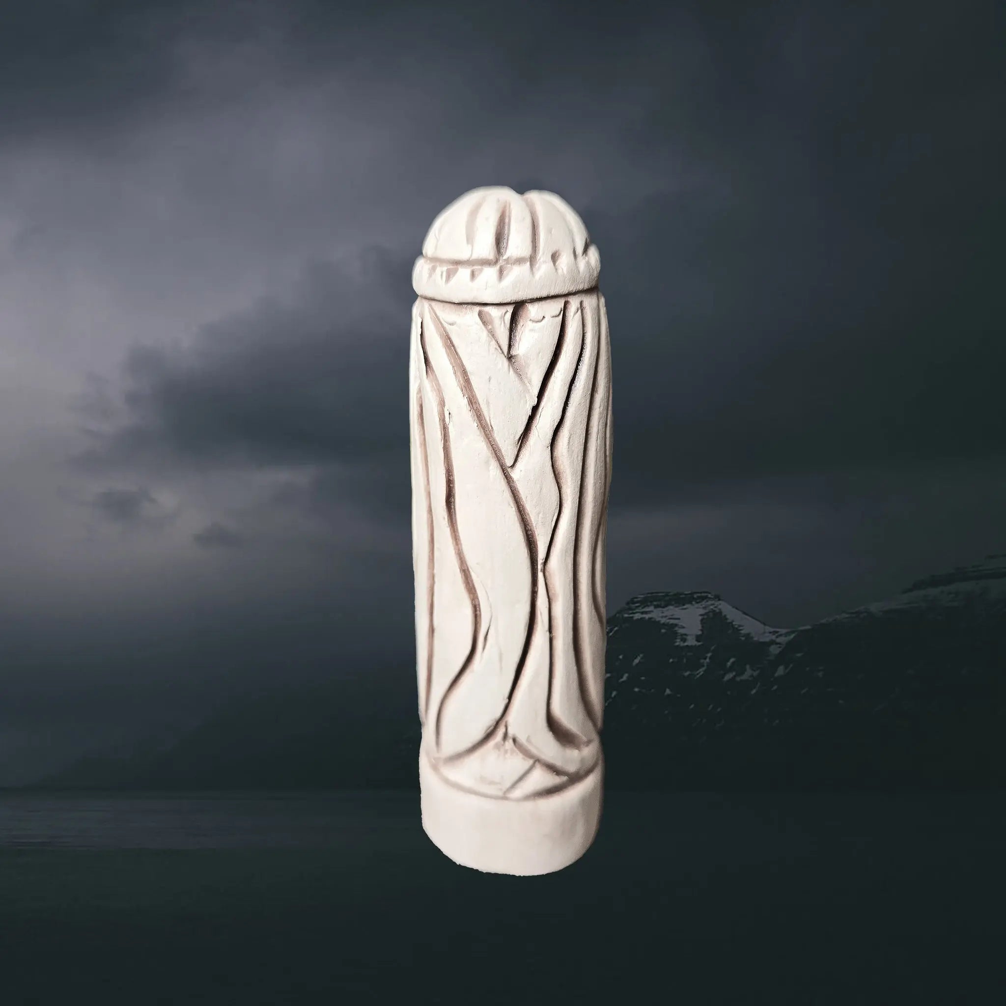 Statuette of the Norse Goddess Fulla in Hand-Crafted Clay - Back View