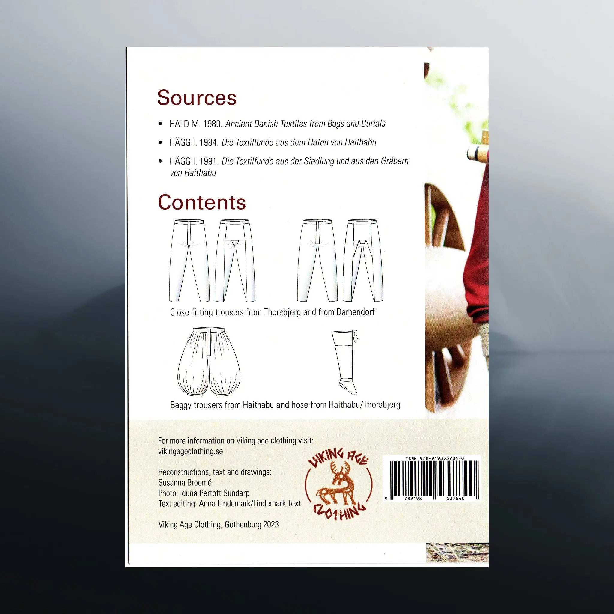 Viking Age Clothing - Trousers Book - Back Cover