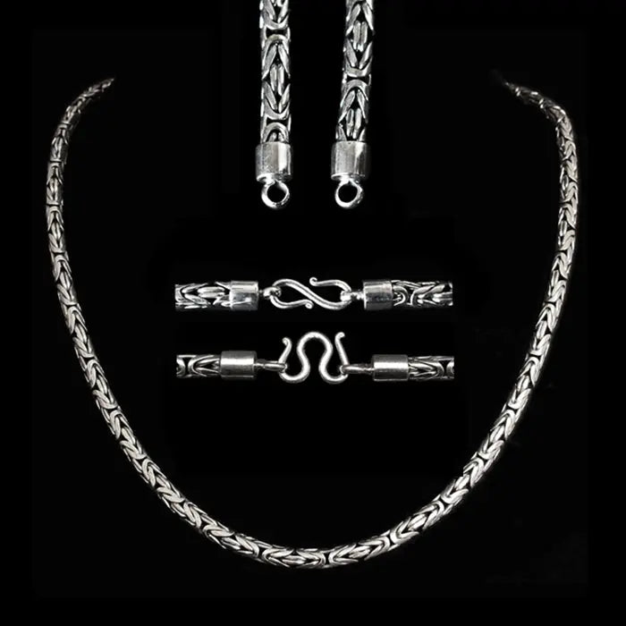 5mm Silver King Chain Necklace With Simple Loop Heads - Viking Jewelry