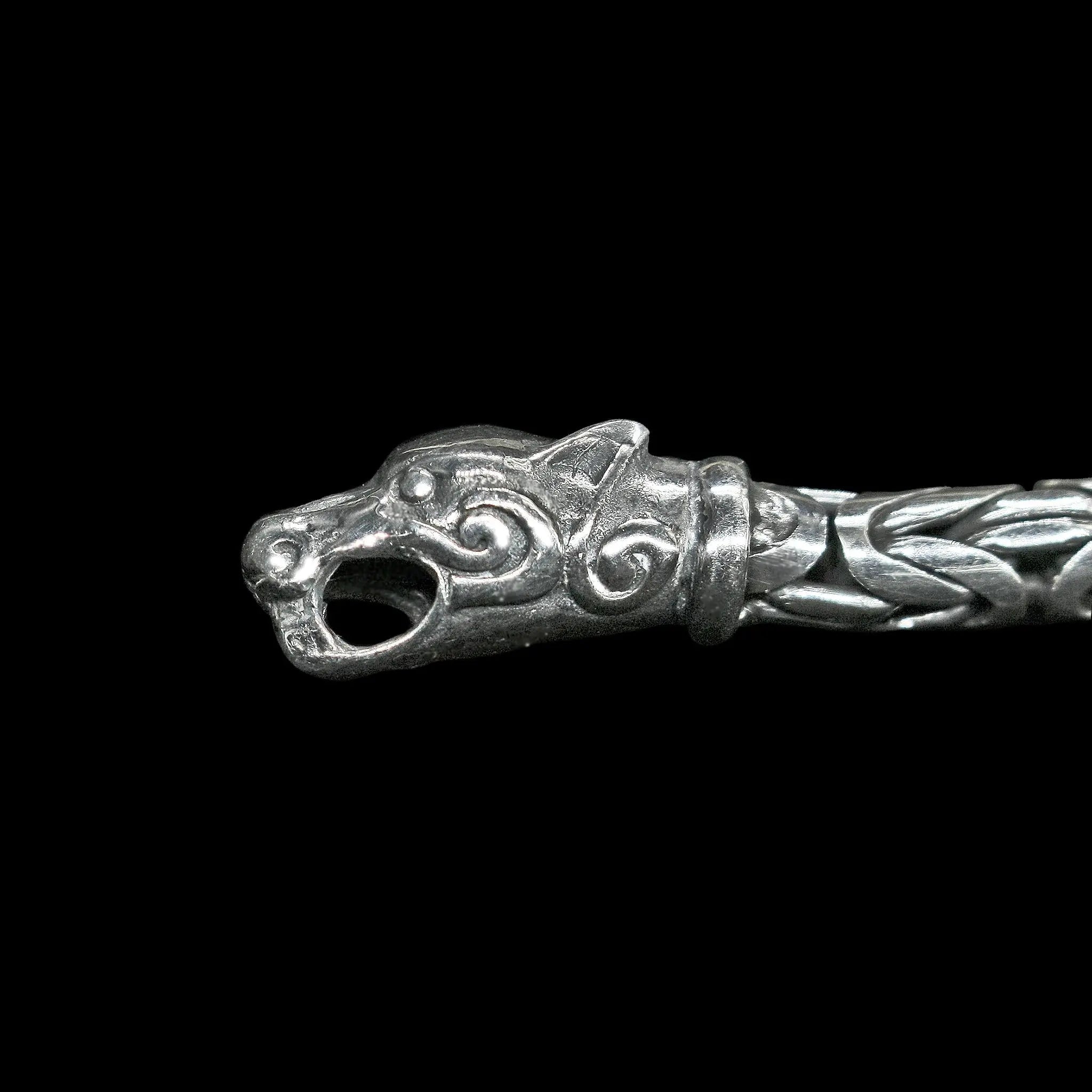 Silver Ferocious Wolf Terminal on 5mm King Chain