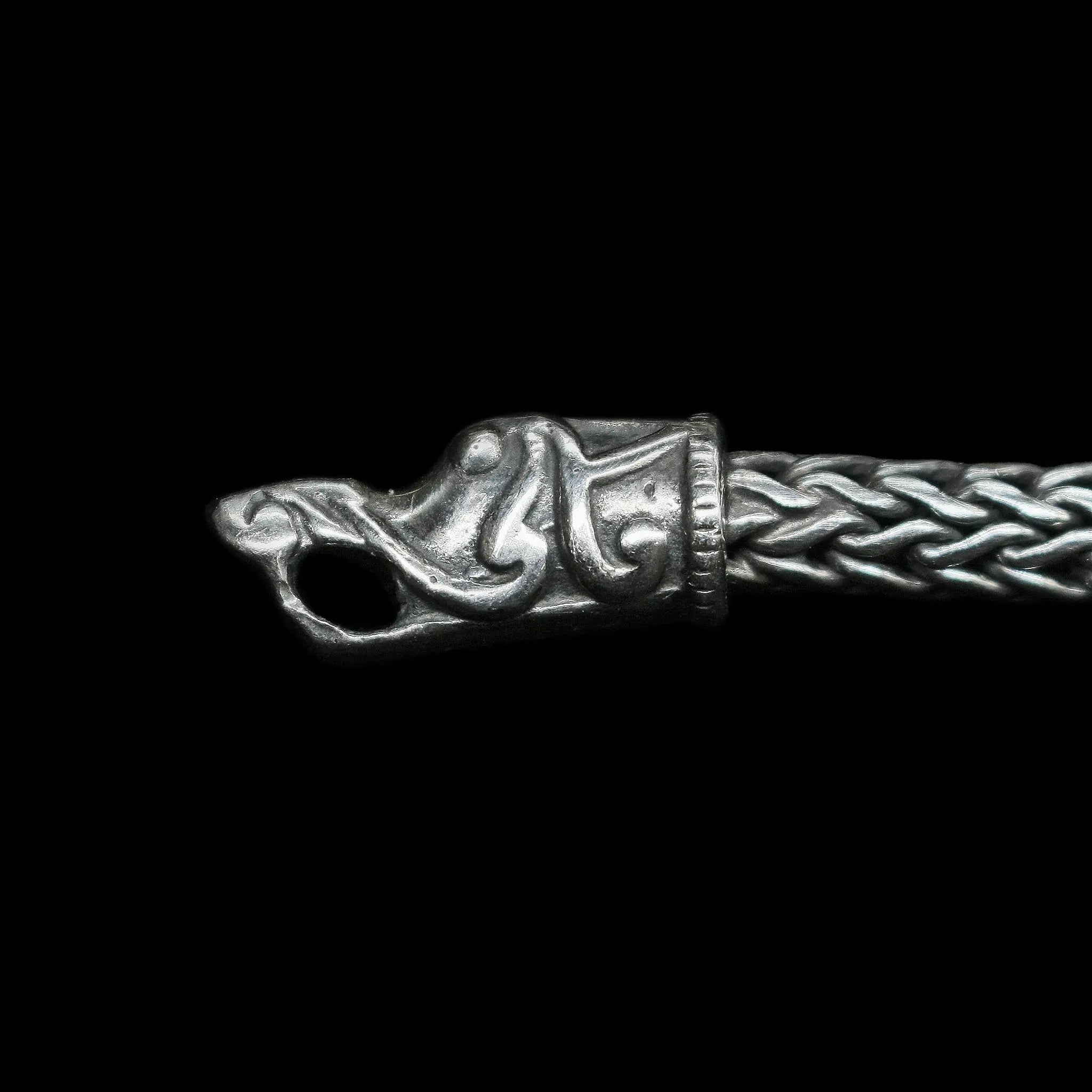 Silver Gotland Dragon Terminal on 5mm Silver Snake Chain