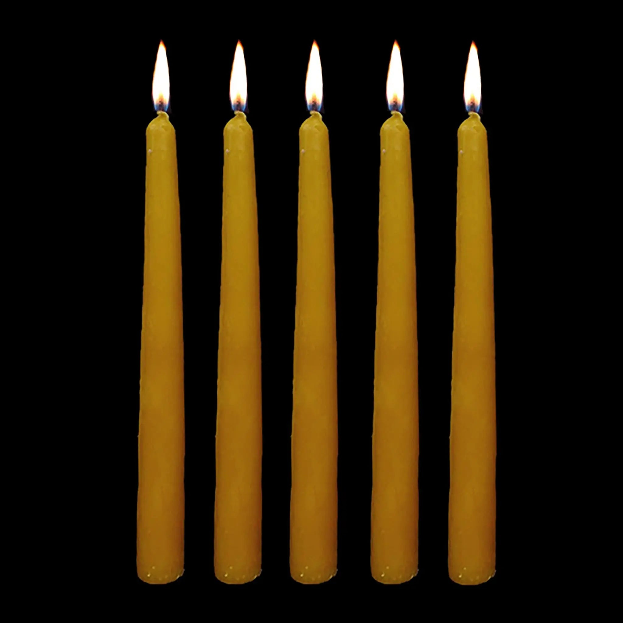 Large 100% Beeswax Candles x 5 - Lit