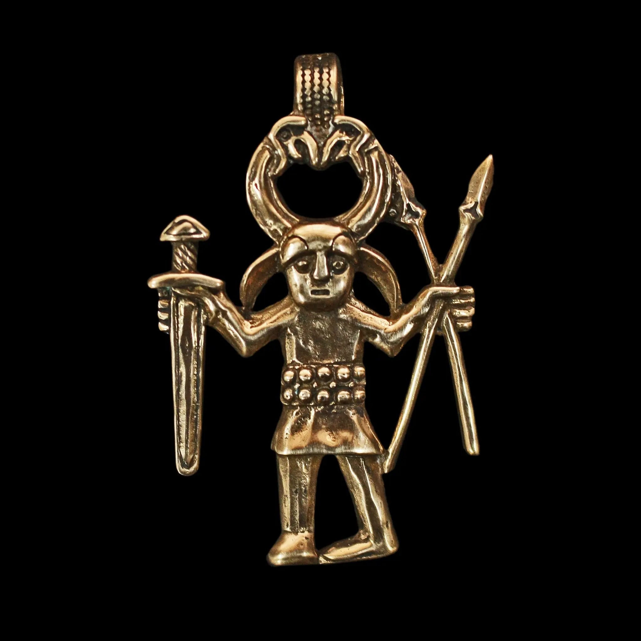 Large Bronze Odin Warrior Pendant