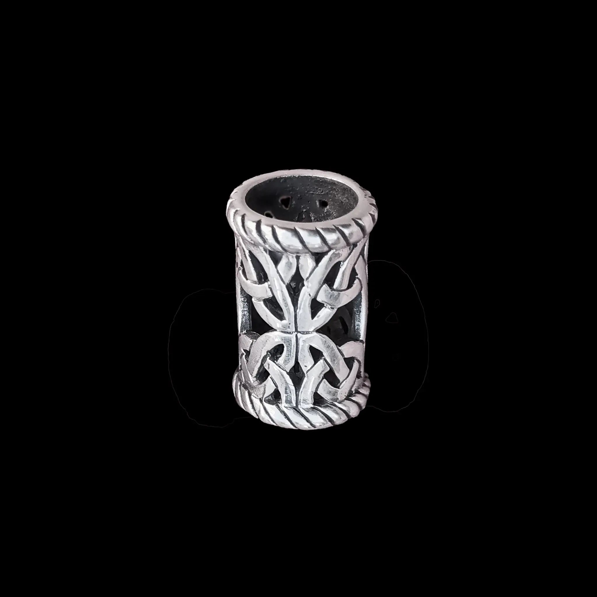 Medium Openwork Viking Beard Ring in Silver